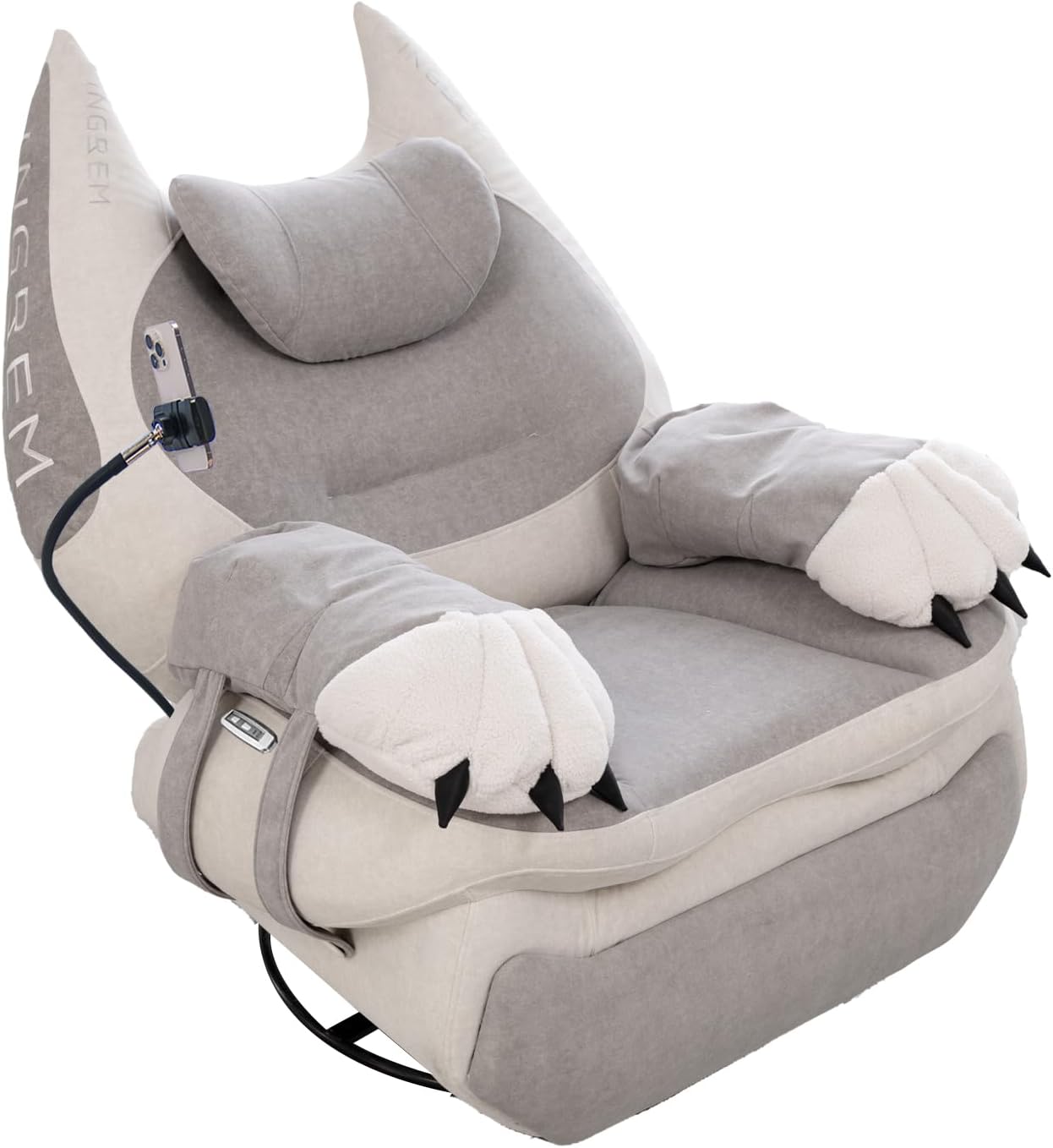 Smart Recliner with Adjustable Settings, Voice-Activated Home Theater Gaming Seat Rocker, Electric Lounge Chair Featuring USB Port ,Phone Holder and Cat Claw Armrest