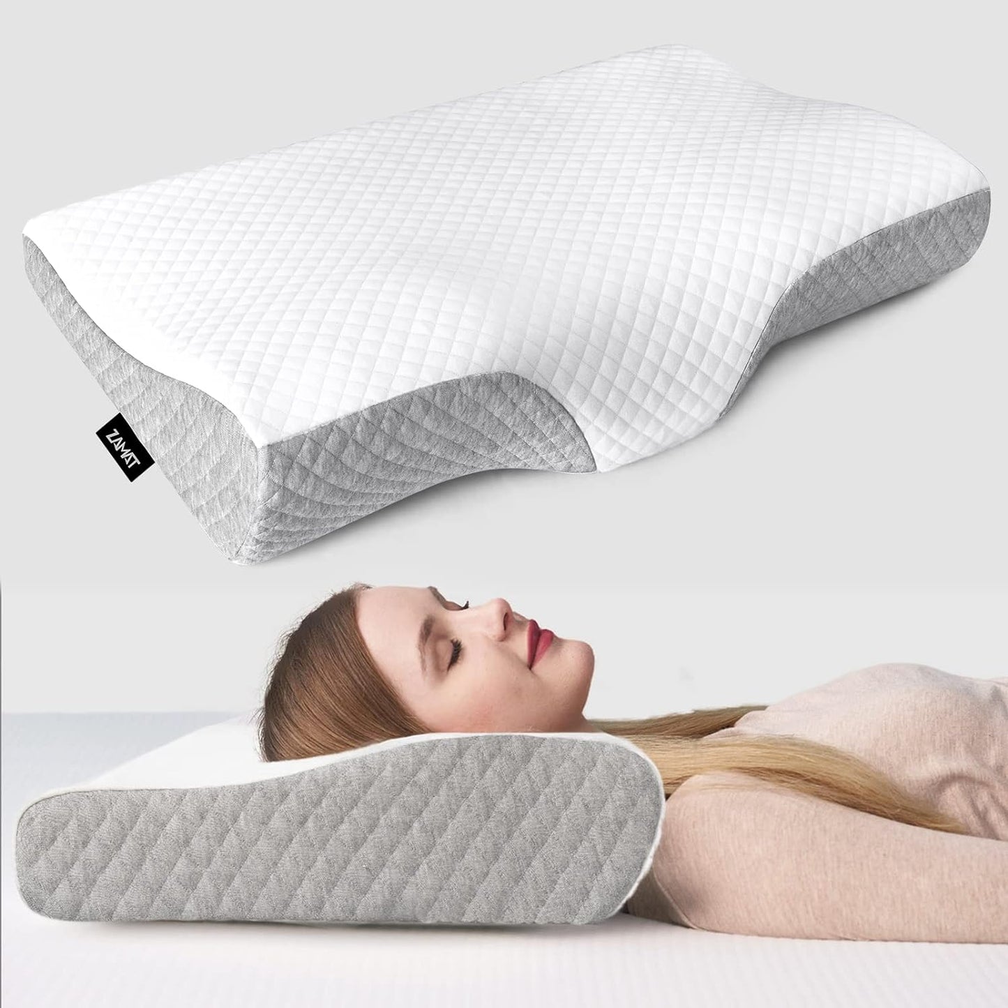 The Ultimate Adjustable Pillow for Neck Pain Relief - Ergonomic Memory Foam Cervical Pillow for Back, Side & Stomach Sleepers